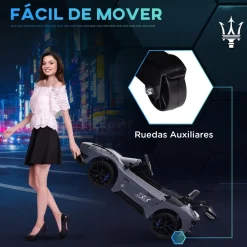 AIYAPLAY Homcom - Maserati GT2 eléctrico Gris con mando* Vehículos De Batería O A Pedales
