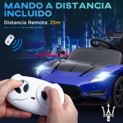 AIYAPLAY Homcom - Maserati GT2 eléctrico Azul con mando