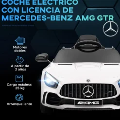 AIYAPLAY Homcom - Mercedes AMG GTR Batería con mando a distancia Blanco* Vehículos De Batería O A Pedales