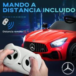 AIYAPLAY Homcom - Mercedes AMG GTR Batería con mando a distancia Rojo* Vehículos De Batería O A Pedales