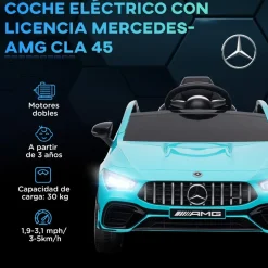 AIYAPLAY Homcom - Mercedes Benz AMG CLA 45 eléctrico Azul con mando* Vehículos De Batería O A Pedales