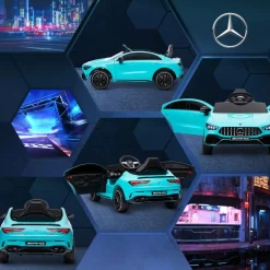 AIYAPLAY Homcom - Mercedes Benz AMG CLA 45 eléctrico Azul con mando* Vehículos De Batería O A Pedales