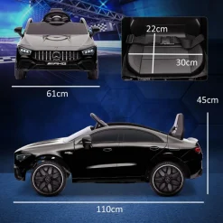 AIYAPLAY Homcom - Mercedes Benz AMG CLA 45 eléctrico Negro con mando