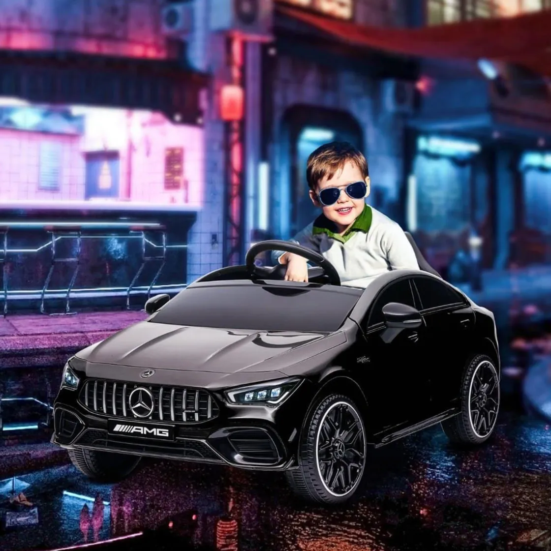 AIYAPLAY Homcom - Mercedes Benz AMG CLA 45 eléctrico Negro con mando