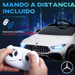 AIYAPLAY Homcom - Mercedes Benz AMG CLA 45 eléctrico Blanco con mando
