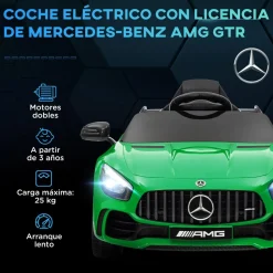 AIYAPLAY Homcom - Mercedes Benz AMG GTR eléctrico Verde con mando