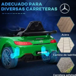 AIYAPLAY Homcom - Mercedes Benz AMG GTR eléctrico Verde con mando