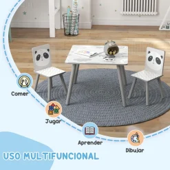 ZONEKIZ Homcom - Mesa con 2 sillas Panda