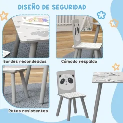 ZONEKIZ Homcom - Mesa con 2 sillas Panda
