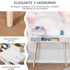 Homcom - Mesa de escritorio infantil* Estilo De Vida