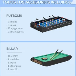 Homcom - Mesa multijuegos 6 en 1* Deportes|Futbolines