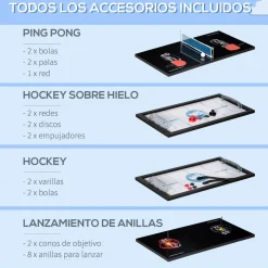 Homcom - Mesa multijuegos 6 en 1* Deportes|Futbolines
