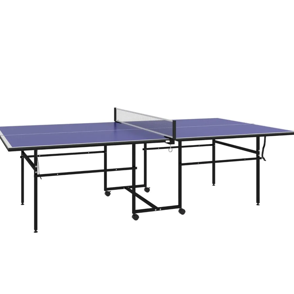 SPORTNOW Homcom - Mesa Ping Pong plegable con 4 ruedas