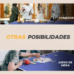 SPORTNOW Homcom - Mesa Ping Pong plegable con 4 ruedas