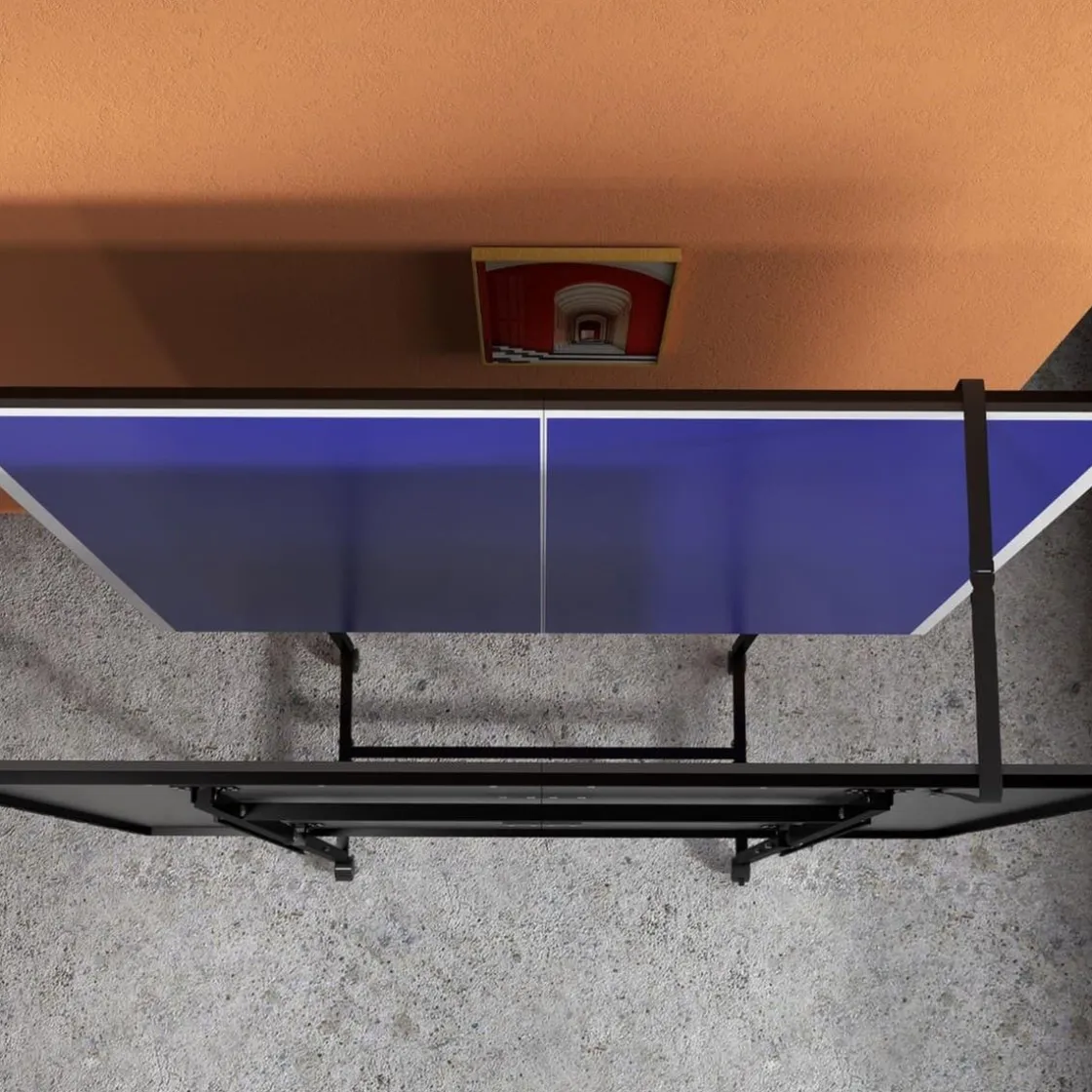 SPORTNOW Homcom - Mesa Ping Pong plegable con 4 ruedas