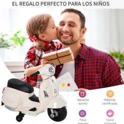 Homcom - Mini moto Eléctrica Vespa Blanco* Vehículos De Batería O A Pedales