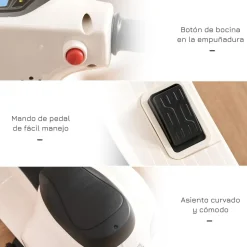 Homcom - Mini moto Eléctrica Vespa Blanco* Vehículos De Batería O A Pedales