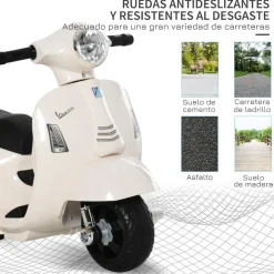 Homcom - Mini moto Eléctrica Vespa Blanco* Vehículos De Batería O A Pedales