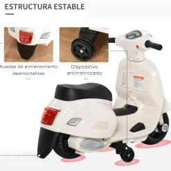 Homcom - Mini moto Eléctrica Vespa Blanco* Vehículos De Batería O A Pedales