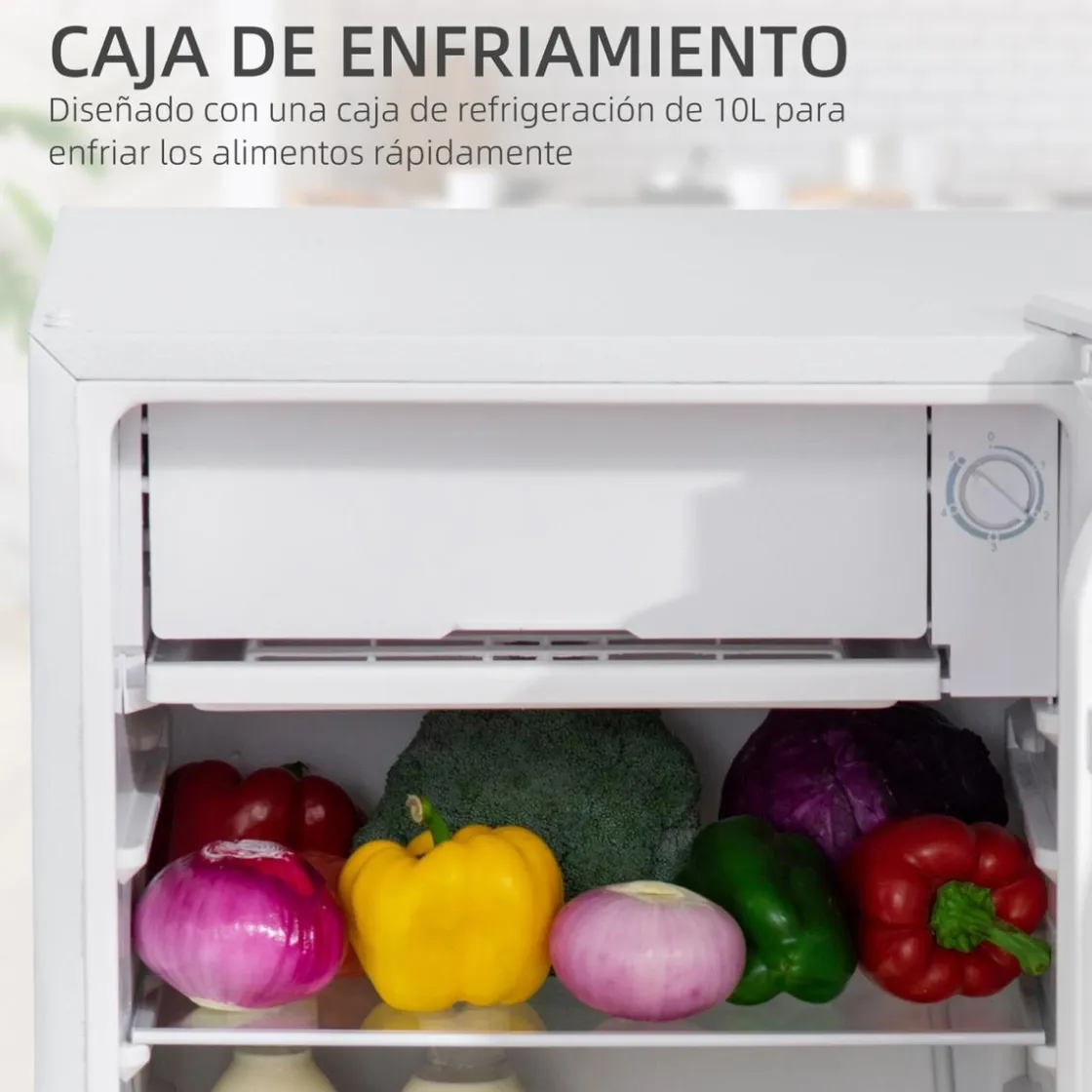 Homcom - Mini Nevera Blanca con Congelador 91L* Figuras De Acción