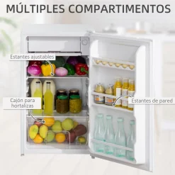 Homcom - Mini Nevera Blanca con Congelador 91L* Figuras De Acción