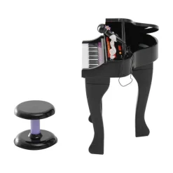 Homcom - Mini Piano Electrónico de Juguete Negro