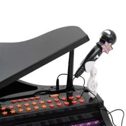 Homcom - Mini Piano Electrónico de Juguete Negro