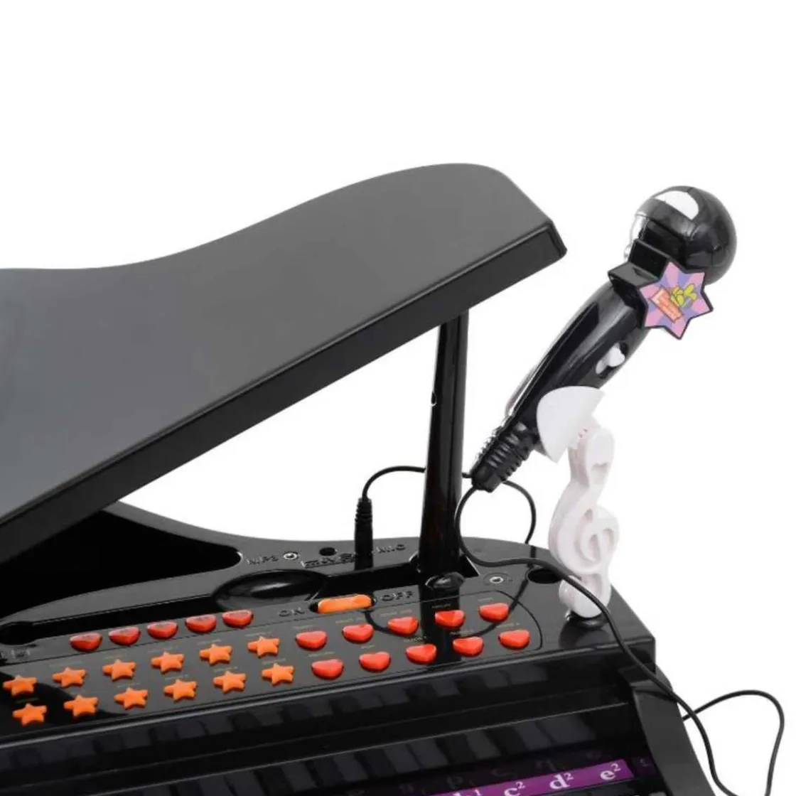 Homcom - Mini Piano Electrónico de Juguete Negro