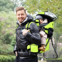 Homcom - Mochila porta-bebés verde 85 cm* Portabebés Y Bici·Portabebés Y Mochilas