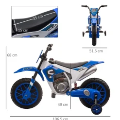 Homcom - Moto eléctrica azul-blanco