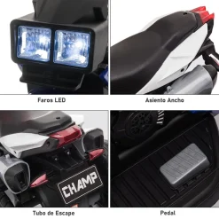 Homcom - Moto eléctrica batería 3 ruedas Trimoto Negro y Azul* Vehículos De Batería O A Pedales
