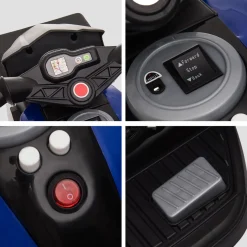 Homcom - Moto eléctrica batería 3 ruedas Trimoto Negro y Azul* Vehículos De Batería O A Pedales
