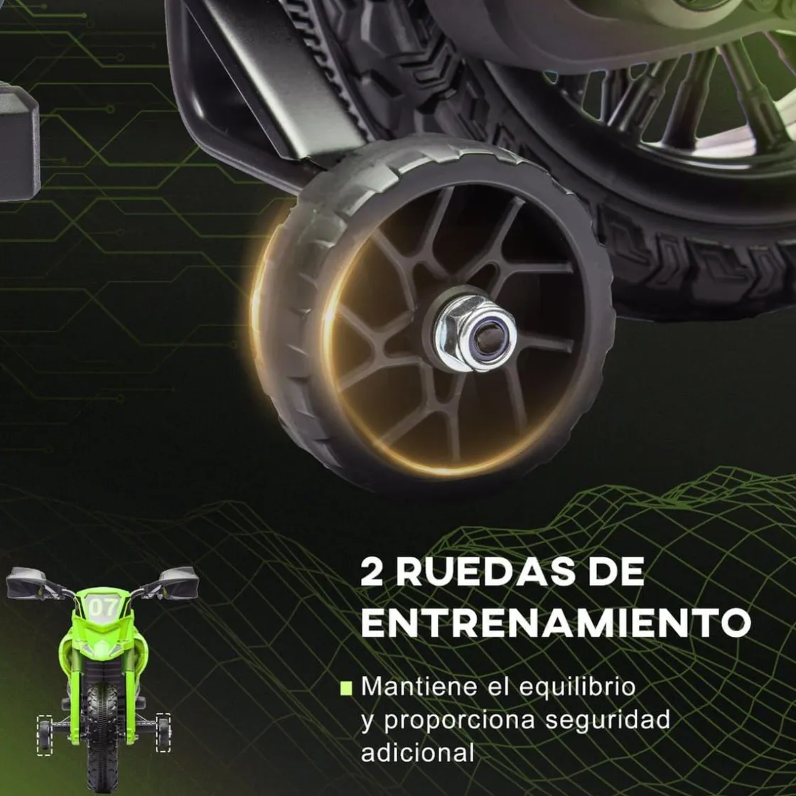 AIYAPLAY Homcom - Moto eléctrica batería 6 V Verde