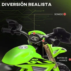AIYAPLAY Homcom - Moto eléctrica batería 6 V Verde