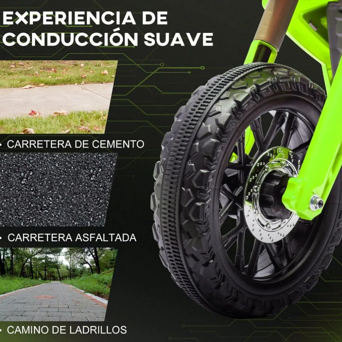AIYAPLAY Homcom - Moto eléctrica batería 6 V Verde