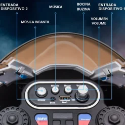 Homcom - Moto eléctrica BMW HP4 roja* Vehículos De Batería O A Pedales