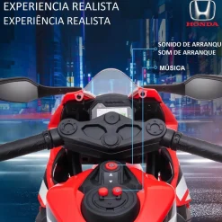 Homcom - Moto eléctrica Honda roja