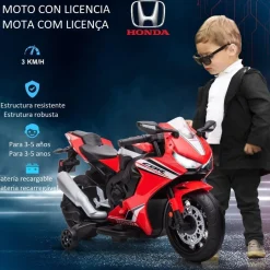 Homcom - Moto eléctrica Honda roja
