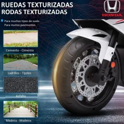 Homcom - Moto eléctrica Honda blanca* Vehículos De Batería O A Pedales