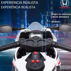 Homcom - Moto eléctrica Honda blanca* Vehículos De Batería O A Pedales