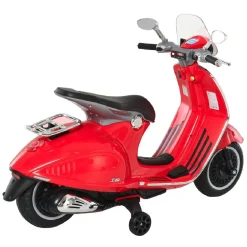 Homcom - Moto eléctrica infantil roja - Vespa Scooter* Vehículos De Batería O A Pedales