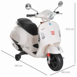 Homcom - Moto Eléctrica Infantil Blanco