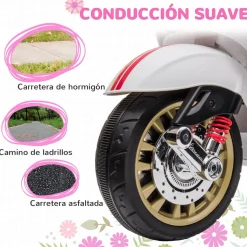 AIYAPLAY Homcom - Moto eléctrica infantil Vespa Blanco