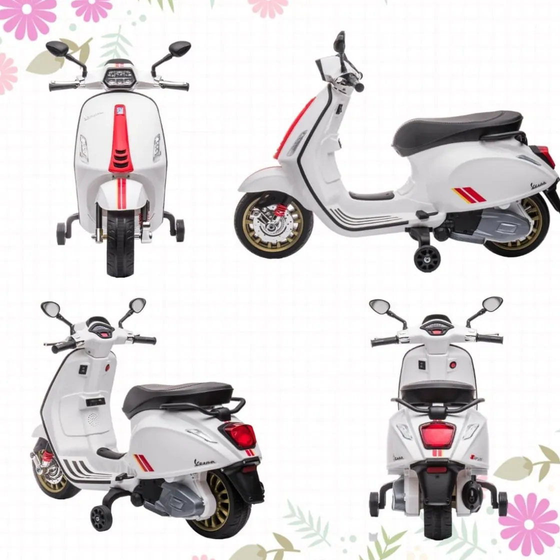 AIYAPLAY Homcom - Moto eléctrica infantil Vespa Blanco