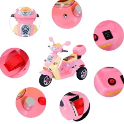 Homcom - Moto Eléctrica Infantil Tipo Triciclo* Vehículos De Batería O A Pedales