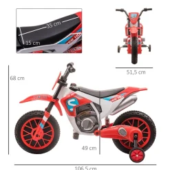 Homcom - Moto eléctrica rojo-blanco* Vehículos De Batería O A Pedales
