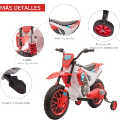 Homcom - Moto eléctrica rojo-blanco* Vehículos De Batería O A Pedales