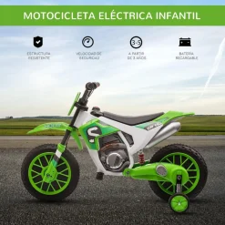 Homcom - Moto eléctrica 12V verde* Vehículos De Batería O A Pedales