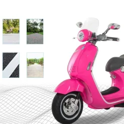 Homcom - Moto Eléctrica Vespa Infantil Rosa* Vehículos De Batería O A Pedales