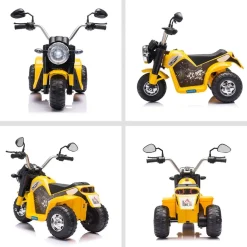 Homcom - Moto eléctriva 6V 3 ruedas amarillo
